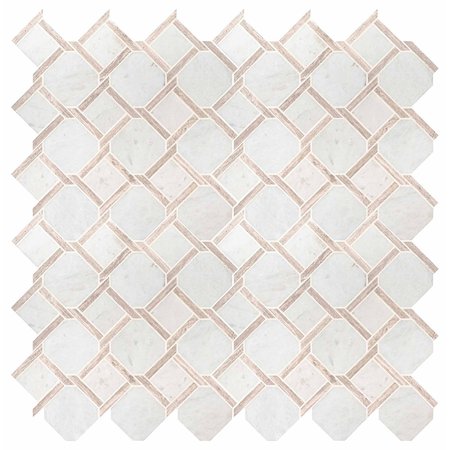 Marbella Lynx 12 In. X 12 In X 10Mm Polished Marble Mesh-Mounted Mosaic Tile, 10PK -  MSI, ZOR-MD-0201